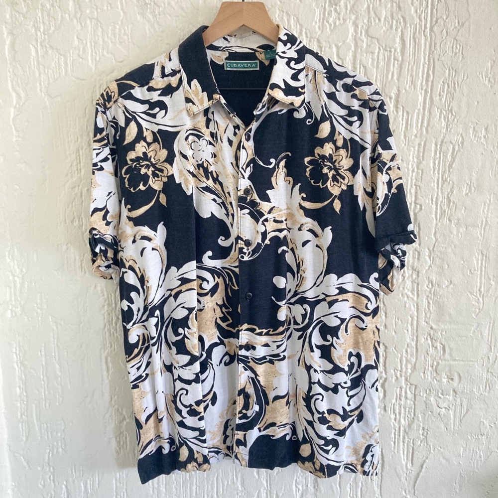 Cubavera Short Sleeve Button Down Shirt Size Large